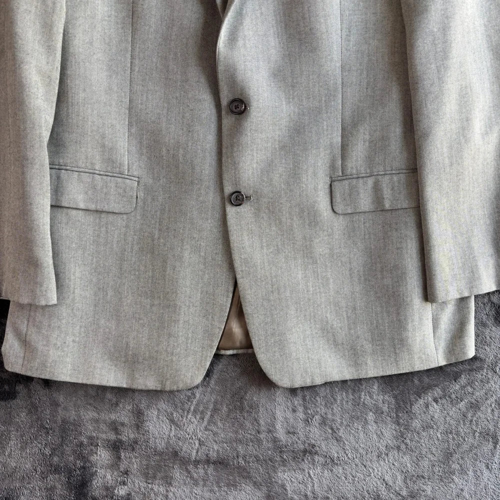 Lauren‎ Ralph Lauren Mens 46L Light Gray Two Button Blazer Macy's Paisley Lining